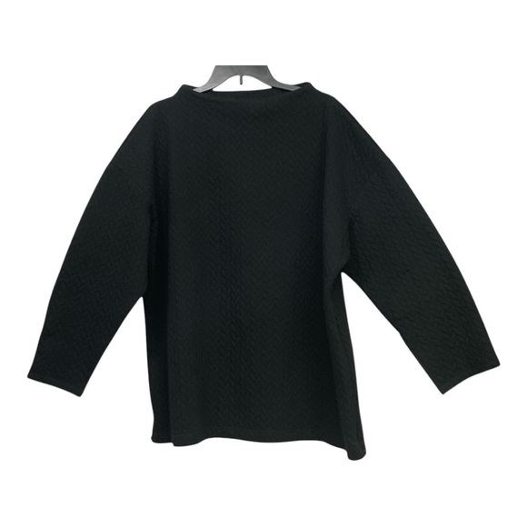 Talbots Black Quilted Double Cloth Mock Neck Sweater 3X, Warm, Fall, Winter - Picture 1 of 11